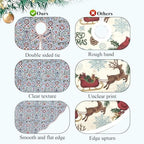 Ridhi Airforce Blue Hand Block Print Cotton Christmas Tree Skirt 60 Inch - Image 5