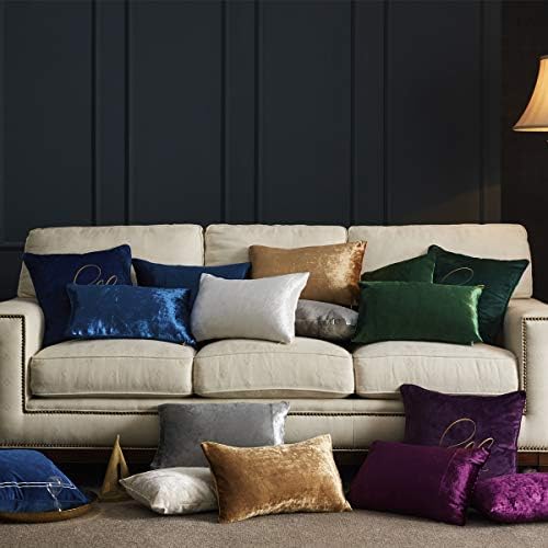 GIGIZAZA Decorative Throw Pillow Covers 20 x 20, Grey Blue Sofa Pillow Covers Velvet, Set of 4 Decor Square Cushion Covers - Image 7