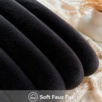 Faux Fur Decorative Throw Pillow Covers 20x20 Set of 2, Black - Image 5