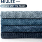 MIULEE Soft Decorative Chenille Pillow Covers Blue Series 18x18 Pack of 4 - Image 6