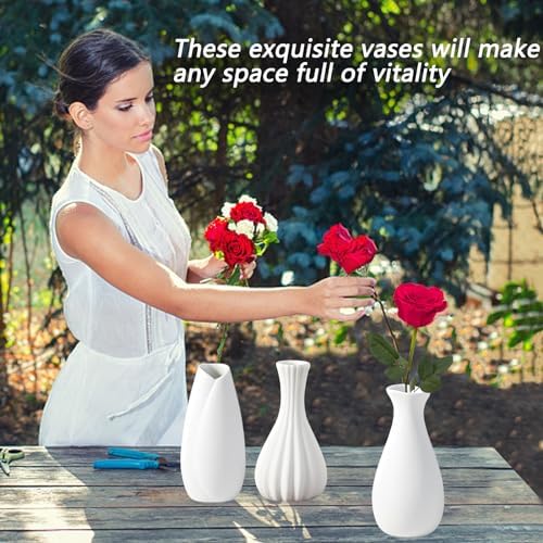 5'' White Ceramic Bud Vases Set of 20,Small Vases in Bulk for Flowers,Mini Vases for Centerpieces,Modern for Floral and Pampas Grass,Boho for Wedding,Party,Table Home Decor - Image 7