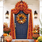 Breling Thanksgiving Porch Decor Pumpkin Turkey Bunting and Turkey Banner by Breling