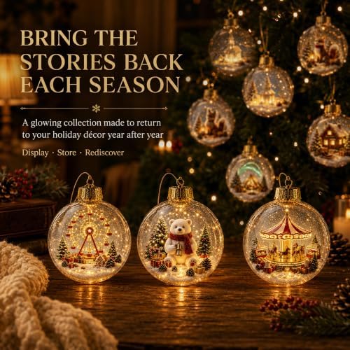 Glowing Christmas Story Ornaments, 9-Piece Light Up Mini Scene Set (Set D) - Image 7