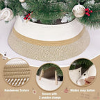 28 Inch Boho Christmas Tree Collar, Cotton Rope Christmas Tree Skirt - Image 3