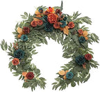 Ling's moment Teal Blue Artificial Flower Garland Fall Wedding Arch 6 FT by LingsMoment