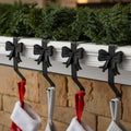Shimeyao 8 Pcs Black Bow Christmas Stocking Holders, Vintage Mantel Hooks by Shimeyao
