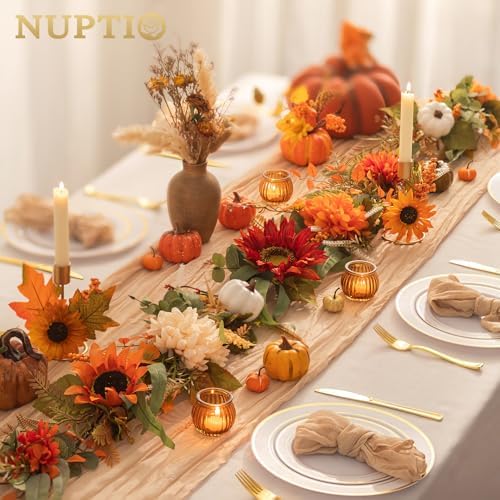 NUPTIO Fall Garland with Sunflower Pumpkin: 6ft Fall Decor for Thanksgiving - Image 2