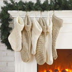 6 Pcs Cable Knit Christmas Stockings Large Christmas Stocking, Charming by Syhood