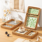 Set of 3 Rattan Serving Trays with Mother of Pearl, Terrekraft - Image 3
