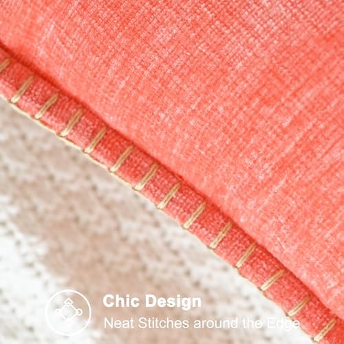 CaliTime Decorative Couch Throw Pillow Covers 26 X 26 Inches Living Coral - Image 3