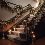 6 Pcs Christmas Tree Wood Bead Garland, 18 ft Each, Gold - Image 4
