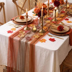 10 Pcs Fall Tulle Table Runners 30 x 120 Inch Gauze Sheer Table Runner - Image 3