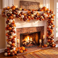 Suncalla 6ft Fall Bead Garland Orange Brown Gold Glitter Thanksgiving Decor by Unknown