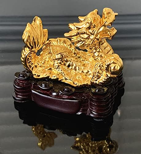 Betterdecor Gold Color Feng Shui 12 Chinese Zodiac Animal Statue Figurine Home Office Decoration and Gift for New Year Holidays and Birthday (Zodiac Dragon) - Image 6