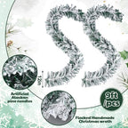 Suncalla 2 Pcs 9 ft Alaskan Pine Artificial Christmas Garland, White - Image 2
