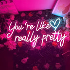 You Like Really Pretty LED Neon Sign Transparent Acrylic Light Decor for Wedding Birthday Party Wall Home Bedroom Room Art Decoration with USB Light Modulator 5V - Image 3