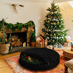 Covers & All Christmas Wreath Storage Bag 18 Oz with Carrying Handle & Dual Zipper - 100% Water Resistant Durable Material Storage Bag - Holiday Xmas Tear Resistant Bag (40" Dia x 7" H, Black) - Image 5