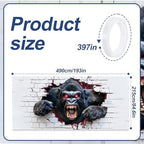 16x7ft Breaking Wall Gorilla Garage Door Banner- Smashing Brick Wall Backdrop, Large Hanging 2 cars Garage Decorations - for Halloween & Birthday Party Funny Novelty Background Sign, Man Cave Decor - Image 2