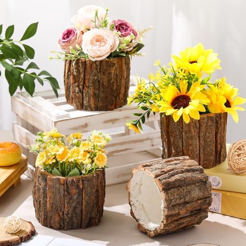 3 Pcs Wooden Vase for Centerpieces Wedding Flower, 4.7 Inch - Image 5