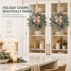 6 PCS Mini Christmas Wreaths for Kitchen Cabinet Front Door with Bow - Image 7