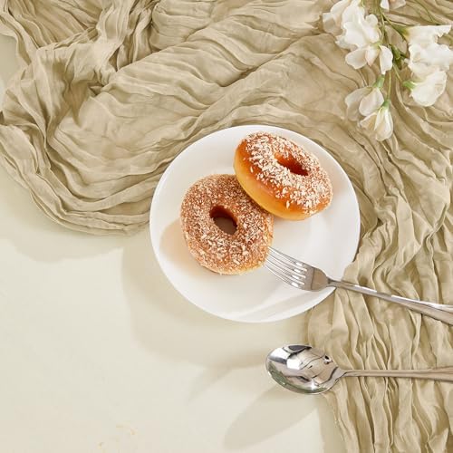 6 Pack Beige Cheesecloth Table Runner 35×120Inch Boho Wedding Home Decor - Image 4