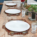 Decozen Set of 8 Doilies for Table, Lace Doilies - Rustic, Crochet, Farmhouse, Kitchen, Dining Table Centerpiece Decor - Round Christmas Placemats - 15 Inch Gold Red, The Imperial Collection - Image 3