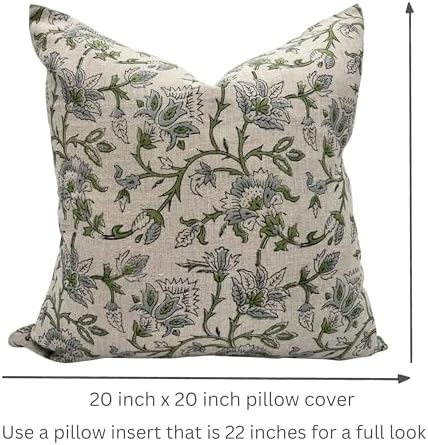 Decorative Pillow Cover French Country Pillow Cover Cottage Decor Floral Block Print, Farmhouse Decorative Cushion Cover, Striped Pillow Cover Line and Loop (Powder Blue-Spring Green) - Image 6