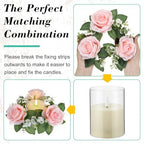 Yunlly 12 Pcs Rose Candle Rings with Candles Sets, Pink - Image 4