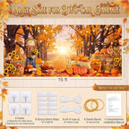 WovWeave Fall Garage Door Cover, 16 x 7 Ft Autumn Harvest Backdrop - Image 2