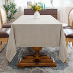 Linen World Linen Tablecloth,100% French Linen Natural Tablecloth 108" x 60" Inch,Washable Rectangular Tablecloth for Dining,Outdoor,Weddings and Restaurants,Decorative Thanksgiving Christmas - Image 3