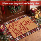 Tinideya 2 Pcs Christmas Layered Doormat Set, Holiday Front Door Mats - Image 2