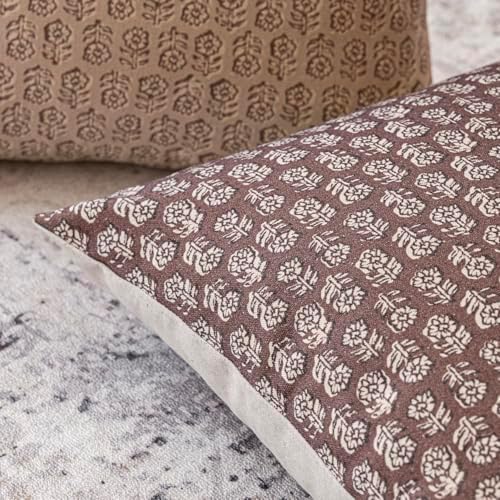 Foindtower Long Floral Print Lumbar Throw Pillow Covers 14×36 Inch,Wine Red - Image 3
