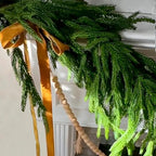 Christmas Decorations - 2pcs Christmas Garlands - 12ft(2 * 6ft) Norfolk Pine Garland Artificial Greenery Xmas Holiday Decor for Indoor Home Fireplace Mantle Table Stairs Railing Porch Door Farmhouse - Image 4