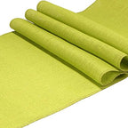 BambooMN Green 15" x 88" Vintage Burlap Table Runner for Rustic Wedding Bridal Shower Bachelorette Graduation Party Table Decor Decorations, 6 Pieces - Image 2