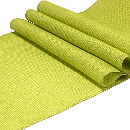 BambooMN Green 15" x 88" Vintage Burlap Table Runner for Rustic Wedding Bridal Shower Bachelorette Graduation Party Table Decor Decorations, 6 Pieces - Image 2