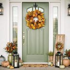 Fall Wreaths for Front Door Outside Autumn Wreath with Lights Berries Pine Cones Fall Decorations for Home Decor Pumpkin Wreath for Farmhouse Holiday Thanksgiving Harvest Halloween Outdoor - Image 5