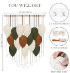 Macrame Wall Hanging Boho Woven Tapestry Chic Home Decor Modern Wall Art - Image 2