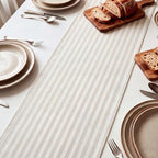 6 Pcs Beige and White Stripe Table Runner, 13 x 72 Inch - Image 5