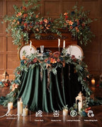 Ling's moment Teal Blue Artificial Flower Garland Fall Wedding Arch 9 FT - Image 2