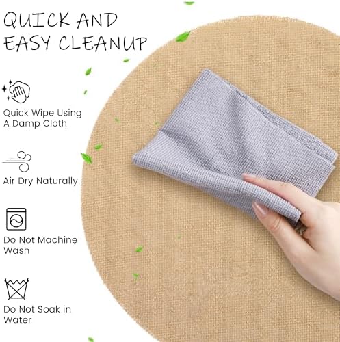 Kochorie 100 Pieces Burlap Placemats 15 Inch Round - Image 3