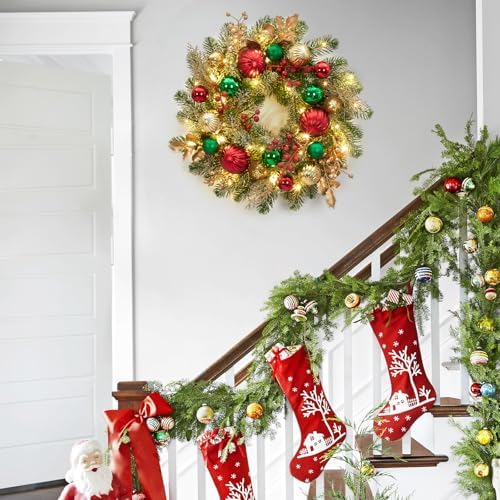 Garvee 16" Prelit Small Christmas Wreath with Timer for Front Door - Image 7