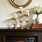 Brass Candle Holders for Pillar Candles Set of 3 - Image 6