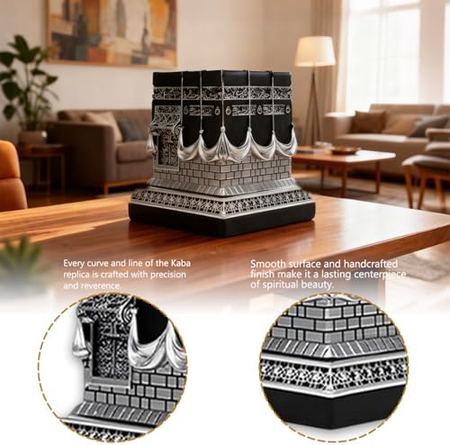 Resin Kaba Replica Decor - Sliver Black Islamic Prayer House Building Model - Image 2