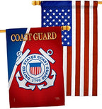 Coast Guard House Flag - Pack Armed Forces USCG Semper Paratus United State American Military Veteran Retire Official USA Applique - Banner Small Garden Yard Gift Double-Sided Made In 28 X 40 by Breeze+Decor