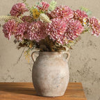 Dobbyby Ceramic Flower Vase 7.6 inch Farmhouse Rustic Vase Decorative Pottery Terracotta Vases for Home Decor Table Mantle Fireplace Living Room Bathroom Wedding Centerpiece (Whitewashed) by Dobbyby