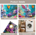 7 * 16FT Summer Garage Door Cover Decorations Sunset Palm Trees Garage Door Banner for Outdoor Indoor Summer Party Photography Backdrop (easter rabbit, 7 * 16 ft) - Image 3
