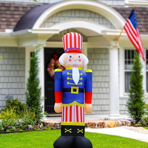 Independence Day Inflatable Nutcracker Soldier Yard Decoration Lighted 4th of July Blow Up Patriotic Garden Yard Lawn Decor 8 Feet Tall (5FT-Nutcracker) by WAYDECOSEASONALDECOR