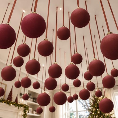 ZenNex 48Pcs Velvet Christmas Balls, Flocked Shatterproof Tree Ornaments - Image 6