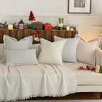 MIULEE Christmas Red Striped Euro Decorative Throw Pillow Covers, 24x24 - Image 4