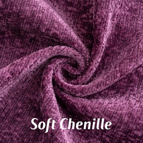 FUTEI Pack of 2 Chenille Soft Throw Pillow Covers 22x22 Inch, Purple - Image 2